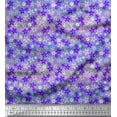 thumbnail image 1 of Soimoi Purple Satin Silk Fabric Floral Printed Craft Fabric by The Yard 42 Inch Wide, 1 of 1