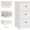 thumbnail image 6 of CozyHome Large Nighstand, Wood Night Stand with 3 Drawers, Wood Side Table with Golden Round Knobs, Modern End Table Chest of Drawers for Bedroom, Living Room, Hallway, Closet, White, 6 of 8