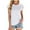 White, variant on Deago Womens T Shirts Short Sleeve Loose Pleated Dressy Casual Blouses Crew Neck Summer Tops (Purple, S)