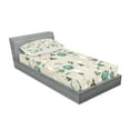 thumbnail image 2 of Ambesonne Floral Fitted Sheet & Pillow Sham Set, Romantic Little Hearts, Twin, Turquoise Brown Beige, 2 of 2