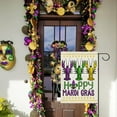 thumbnail image 4 of Newhomestyle Happy Mardi Gras Boil Crawfish Garden Flag, Fleur De Lis Beads Carnival Celebrate Prom Decorative Yard Outdoor Small Decor, Masquerade Party Home Outside Decorations 12x18, 4 of 5