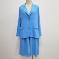thumbnail image 6 of Joernso 1 Set Blazer Half Shorts Solid Color Single Breasted Summer Loose-fitting Buttons Outfit for Office, 6 of 8
