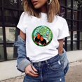 thumbnail image 4 of FINALGANG Womens Short Sleeve Crewneck TShirts Cartoon Black Cat Graphic Print Casual Loose Fit Lightweight Tees For Casual Daily Wear Green XL, 4 of 4