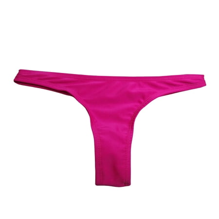 Kitem Women s Cheeky Bikini Bottom Low Waisted Thong Rave Bottoms Mid Cut Bathing Suit Bottom for Beach Swimming Pool (Rose Red XL)