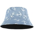 thumbnail image 3 of Reversible Bucket Hat For Men Women Summer Travel Beach Outdoor Fishing Hat 100% Cotton - J615-Light BLue, 3 of 5