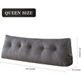 thumbnail image 5 of Large Headboard Pillow, Headboard Wedge Pillow Bed Rest Reading Pillow Bolster Triangular for Sitting in Bed-Backrest Positioning Support Long Pillow for Daybed (Queen:59x8x20 Inches,Grey), 5 of 6