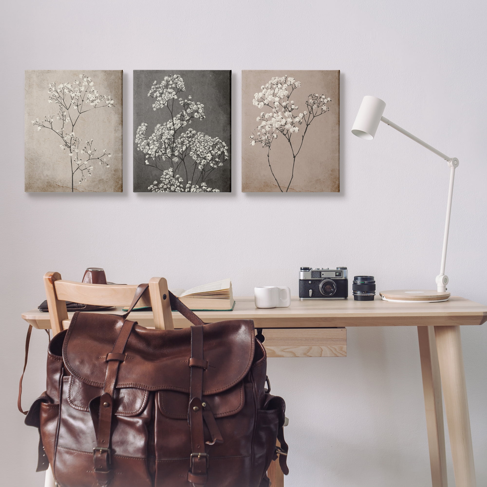 Stupell Industries Botanical Baby's Breath Herbs Botanical & Floral Painting Gallery Wrapped Canvas Print Wall Art, 16 x 20, Set of 3