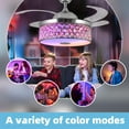 thumbnail image 5 of Retractable Crystal Ceiling Fan with Light and Remote/APP Control, Bluetooth Ceiling Fan with Speaker, RGB-LED Light 6 Speeds Reversible Blades,Flush Mount Chandelier Ceiling Fan, 5 of 6