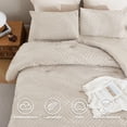 thumbnail image 4 of ANGENIA King Size Comforter Set with Sheet, 7 Pieces Beige Bed in a Bag Boho Cream Soft Lightweight Fluffy Tufted All Season Bed Set with Comforter, Sheets, Pillowcases & Shams, 4 of 7