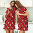 thumbnail image 4 of Naloa Bulldog Red Print Women Nightgowns,Womens Loungewear,Short Sleeve Sleepwear,Comfy Ladies Nightdress, 4 of 6
