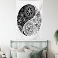 thumbnail image 4 of Ying Yang Decor Tapestry, Flower and Petals Art Yoga Asian Decor Asian Cultural Floral Design, Wall Hanging for Bedroom Living Room Dorm Decor, 40W X 60L Inches, Black and White, by Ambesonne, 4 of 5