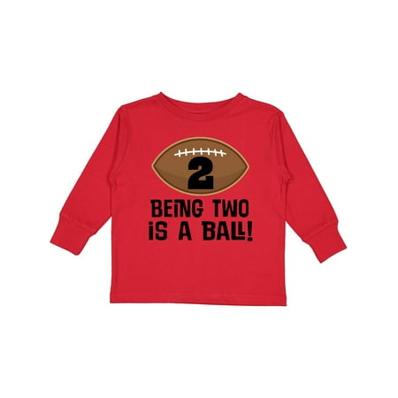 

Inktastic 2nd Birthday Football Sports Boys Gift Toddler Boy Girl Long Sleeve T-Shirt