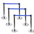 thumbnail image 3 of INTBUYING 6PCS Stanchion Posts Stainless Steel Stanchion Queue Post Blue Belt Retractable Post Crowd Control Stanchion for Both Indoor and Outdoor Use, 3 of 8