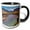 Black/White, variant on 3drose, Peru, Huscaran Np, Stream from Cordillera Blanca - Sa17 Rer0012 - Ric Ergenbright, 15oz Two-tone Green Mug