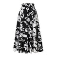 thumbnail image 4 of jinghuiyue Womens Floral Print Tiered Midi Skirts High Waist Flowy Ruffle A-Line Casual Summer Skirt L, 4 of 7
