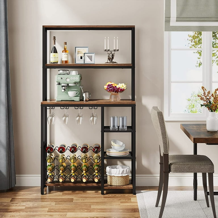 Wooden bakers rack with wine storage new arrivals