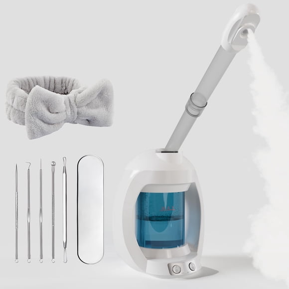Vaporizador facial-Vaporizador facial para limpieza profunda facial Vaporizador facial para esteticista y vapor caliente nano iónico para rostro Vaporizador facial profesional con diadema y juego de a