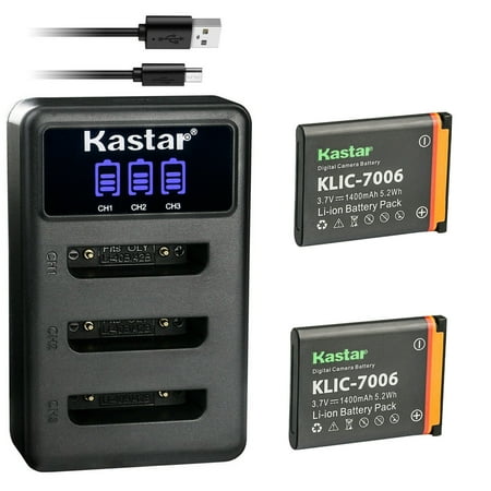 Kastar 2 Pack Battery and LCD Triple USB Charger Compatible with Kodak Easyshare M531 Easyshare M532 Easyshare M550 Easyshare Kodak M552 Easyshare M575 Easyshare M577 Easyshare M580