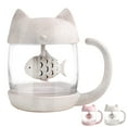 thumbnail image 1 of Taza de té BignoseDeer, bonita taza de vidrio con infusor de pescado, 250 ml, 1 of 8