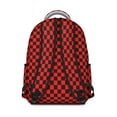 thumbnail image 3 of Black and Red Checkered Backpack for School,Cute School Bag,Schoolbag with Adjustable Shoulder Straps & Padded Back,15.3"x11"x7.1".﻿, 3 of 6