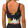 thumbnail image 4 of Goofa Merry Christmas Elk Printed Sports Bras for Women, High Impact Running Bra Workout Crop Tank Tops Longline Sports Bra Push up-X-Large, 4 of 9