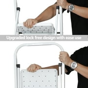 ZENY 4 Step Ladder Metal Frame Portable Folding Step Stool Anti-Slip Max 330lbs