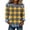 1#Yellow, variant on Women's Long Sleeve Shirts Round Neck Casual Plaid Pattern Patchwork Design Blouses Tops