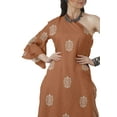 thumbnail image 2 of Moomaya Designer Printed One Shoulder Bell Sleeve Kurti w/ Pants Ethnic Clothing Sets For Women, 2 of 7