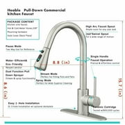 Senlesen Stainless Steel Brushed Nickel Curved 16.7 in Kitchen Faucet