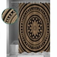 thumbnail image 3 of Shower Curtain Bathroom Set Abstract Brown Flowers Waterproof Fabric Shower Curtains with Grommets&Hooks Retro Mantoro Floral Art Privacy Bath Curtain for Bathtub 36x72in, 3 of 7
