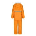thumbnail image 4 of Kabnic Striped Reflective Rain Suits for Women - Waterproof Hooded Jacket & Pants Set, Safety Outdoor Work Raincoat, Lightweight & Durable, Orange, 4 of 6