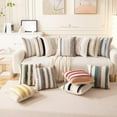 thumbnail image 4 of Boho Throw Pillow Covers 18x18 Set of 2 Farmhouse Decorative Cushion Case Striped Square Pillows Cover Chenille Pillow Cases Accent Neutral Pillowcase for Sofa Couch Bed, 4 of 7
