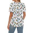 thumbnail image 4 of Camisetas AURUZA para mujer, mangas cortas, elegantes, informales, plisadas, camisas de verano, con cuello redondo, túnicas, a la moda, 4 of 7