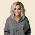 thumbnail image 4 of Dalix Astronaut Embroidered Fleece Cropped Hoodie Cold Fall Winter Women in Deep Heather S Small, 4 of 5