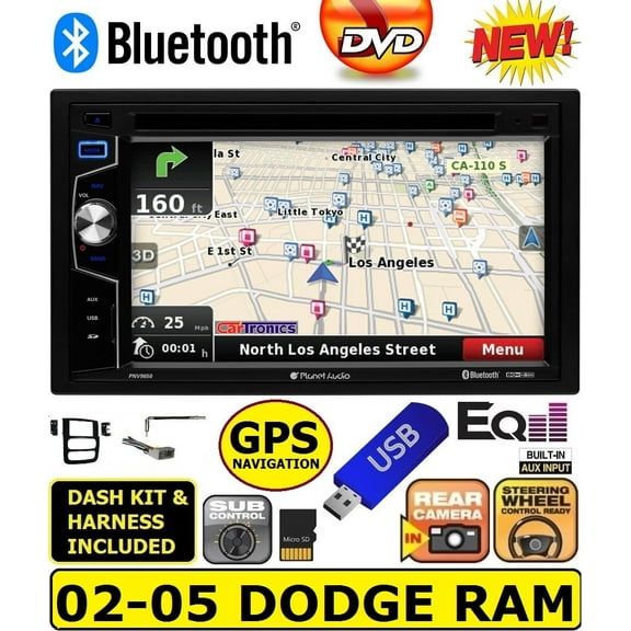 02 03 04 05 DODGE RAM NAVIGATION CD/DVD BLUETOOTH USB GPS STEREO RADIO SYSTEM