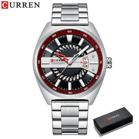 CURREN Fashion Creative Design Watch Men Quartz Stainless Steel Date Wristwatches for Male Luminous Clock