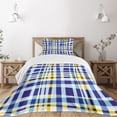 thumbnail image 3 of Ambesonne Yellow and Blue Quilted Bedspread Set 2 Pcs, Scottish Tartan, Twin Size, Pale Violet Blue, 3 of 6