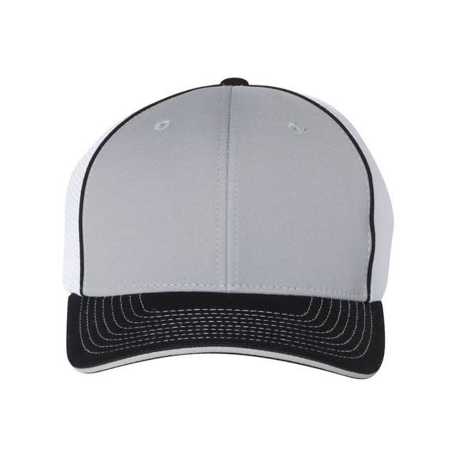 Richardson Pulse Sportmesh with R-Flex Cap, S-M, Grey-White-Black Tri