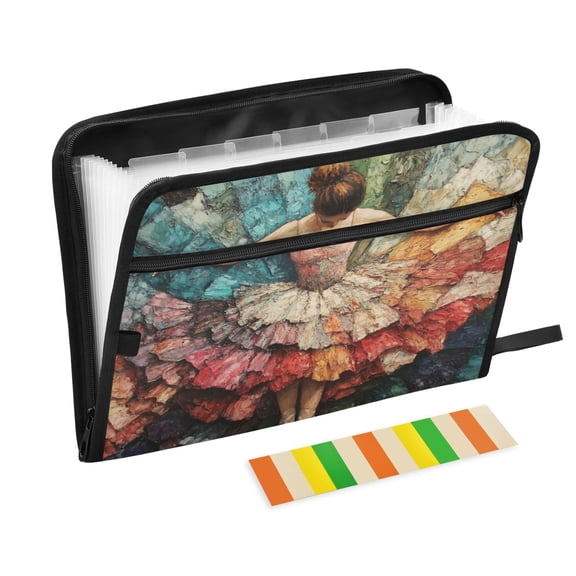 WOBOGO The Elegant Ballet Expanding File Folder Letter Size Accordion Filing Organizer 13 Pocket Separate Organ Pocket
