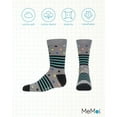 thumbnail image 6 of MeMoi Stripe Dot Combo Cotton Blend Crew Sock - Boys - Male, 7 8, Gray, 6 of 8
