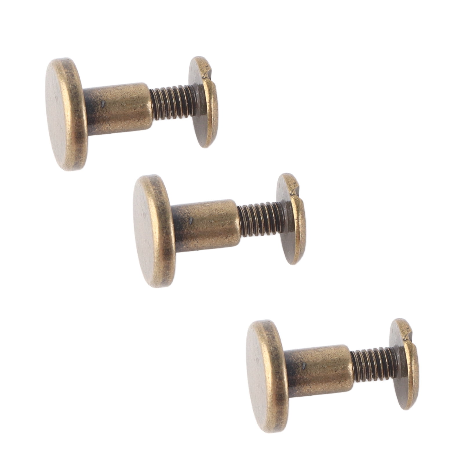 20pcs Flat Head Screws Nuts Nails Rivets Copper Threaded Leather