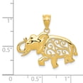 thumbnail image 3 of 14k Yellow Gold Filigree Elephant Pendant, 3 of 4