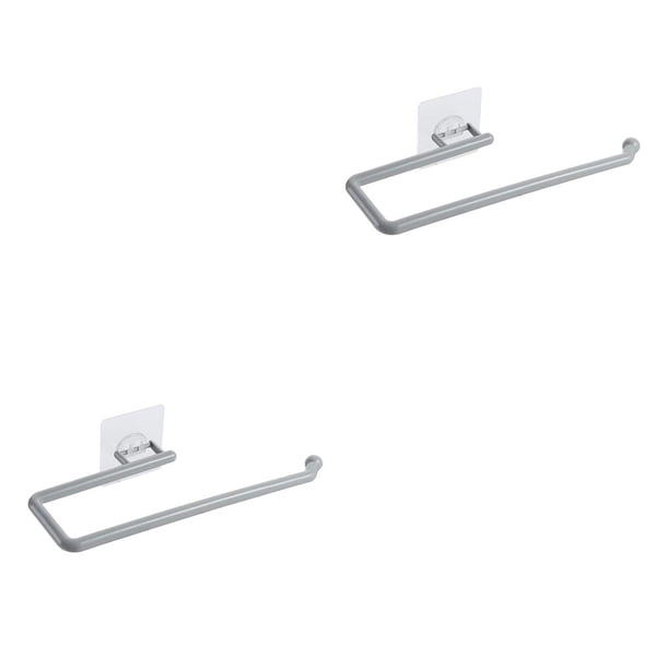 Matsuzay Soporte de almacenamiento de papel de cocina, estante de paño autoadhesivo para montaje en pared, estante de tejido de 180 grados para Gris 2piezas