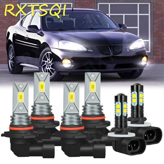 RXTSQI 9005 9006 881 LED Headlight Fog Bulbs 6000K for Pontiac Grand Prix 2004-2008,Set of 6