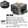 thumbnail image 4 of BAFANG BFJ-04A Quick Release Plate System QR Mount Plate Camera Tripod Mount Aluminum Alloy 360° Rotatable with 1/4 Inch Screw 3/8 Inch Thread for DSLR Camera Tripod Slider, 4 of 7