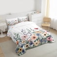 thumbnail image 3 of Homewish Vintage Floral Full Size Comforter Sets,Colorful Natural Plant Bedding Comforter Set,Green White Yellow Bedding Sets For Girls,Breathable Home Decor Reversible,3 Pieces, 3 of 8