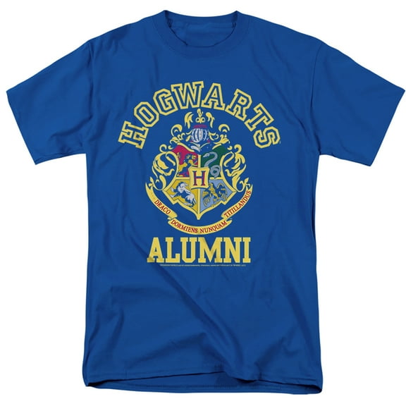 Harry Potter Hogwarts Alumni Unisex Adult T Shirt, Royal, Small