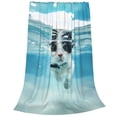 thumbnail image 2 of KLL Swimming Cat Goggles Pattern Fleece Throw Blanket,Fleece Throw Blankets for Couch & Bed All Season Use-40"x30", 2 of 7