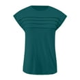 thumbnail image 4 of MIXUE Womens Tops Summer Solid Color Round Neck Short Sleeve Loose Fit Casual Shirts For Women Tshirts Streetwear,Green,M, 4 of 4