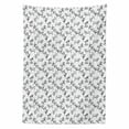 thumbnail image 2 of Animal Print Tablecloth, Simplistic Monochrome Sketch Drawing Pattern of Various Breeds of Cattle, Rectangle Satin Table Cover for Dining Room and Kitchen, 60" X 84", Black and White, by Ambesonne, 2 of 2